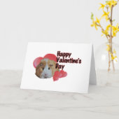 Furry Little Guinea Pig Tan Happy Valentine Day Kaart (Gele Bloem)