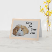Furry Little Guinea Pig Tan Sorry voor je verlies Kaart (Gele Bloem)