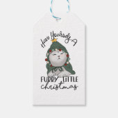 Furry Little Kerstcute Cute Kerstmis Robe Cadeaulabel (Voorkant)