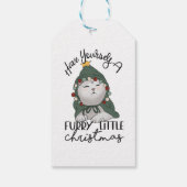 Furry Little Kerstcute Cute Kerstmis Robe Cadeaulabel (Achterkant)