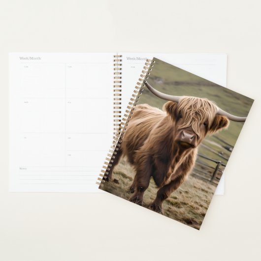 **"Furry Majesty: The Woolly Brown Highland Koe"** Planner (Display)