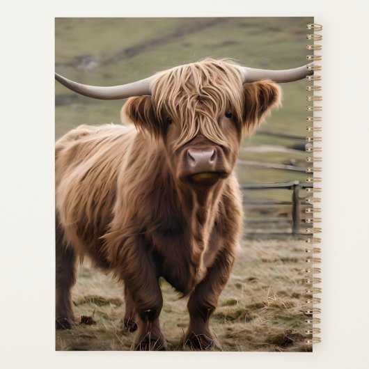 **"Furry Majesty: The Woolly Brown Highland Koe"** Planner (Achterkant)
