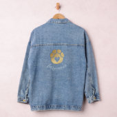 Furry Mama Gold Print Denim Jacket (Hangar)