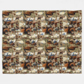 Furry Moments: een alpaca fotocollage Fleece Deken (Voorkant (Horizontaal))