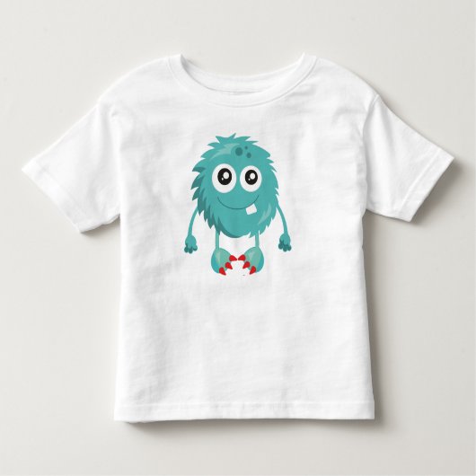 Furry Monster, Blue Monster, Cute Monster, Gekke Kinder Shirts (Voorkant)