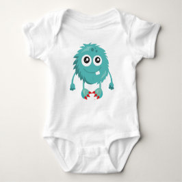 Furry Monster, Blue Monster, Cute Monster, Gekke Romper