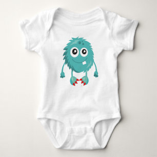 Furry Monster, Blue Monster, Cute Monster, Gekke Romper
