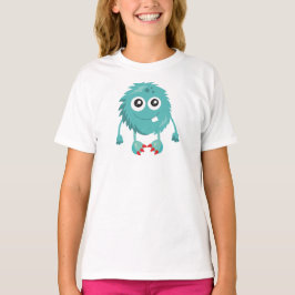 Furry Monster, Blue Monster, Cute Monster, Gekke T-shirt