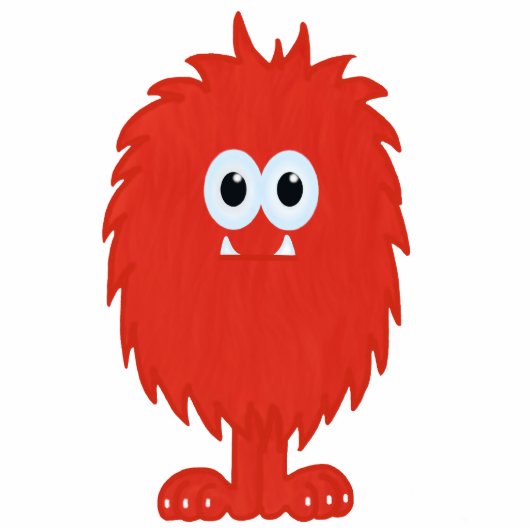 Furry Monster Sculpture Staand Fotobeeldje (Voorkant)