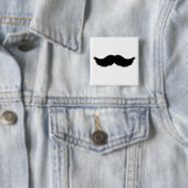 Furry Mustache/Mustache Vierkante Button 5,1 Cm (In situ)