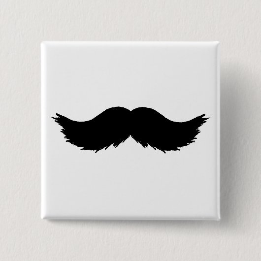 Furry Mustache/Mustache Vierkante Button 5,1 Cm (Voorkant)