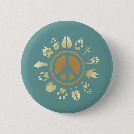 Furry Peace Ronde Button 5,7 Cm (Voorkant)