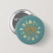 Furry Peace Ronde Button 5,7 Cm (Voorkant /achterkant)