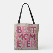 Furry Pink Beste Mam Ooit Tote Bag (Achterkant)