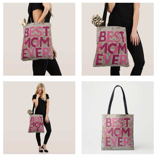 Furry Pink Beste Mam Ooit Tote Bag