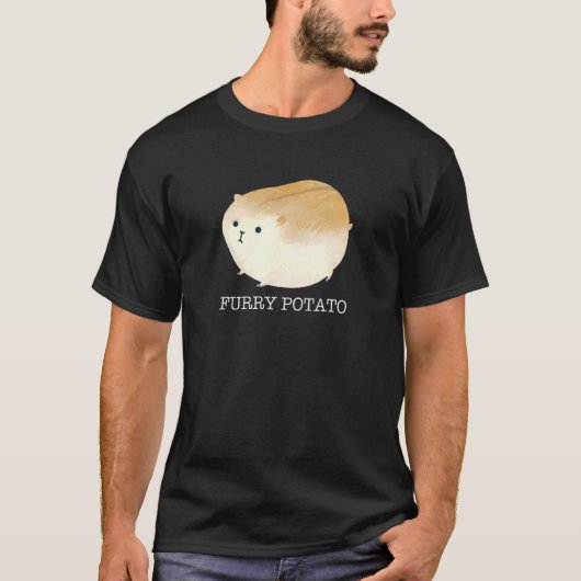 Furry Potato Cute Chubby Hamster Mannen Vrouwen Ha T-shirt (Voorkant)