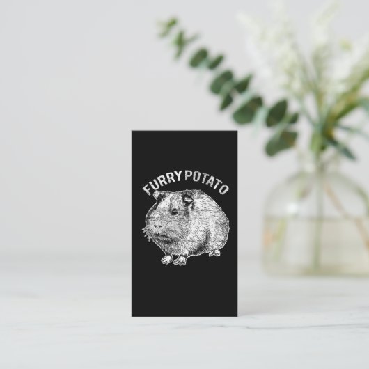 Furry potato Cute Pet Guinea Pig Lover Visitekaartje (Staand voorkant)