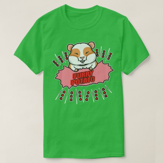 Furry Potato Funny Guinee Pig T-shirt (Design voorkant)