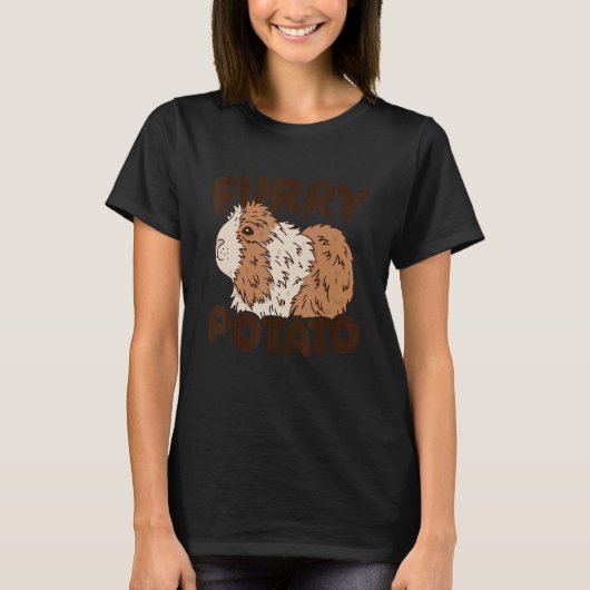 Furry Potato Graphic Guinea Pig Eigenaar Pet Cavy  T-shirt (Voorkant)