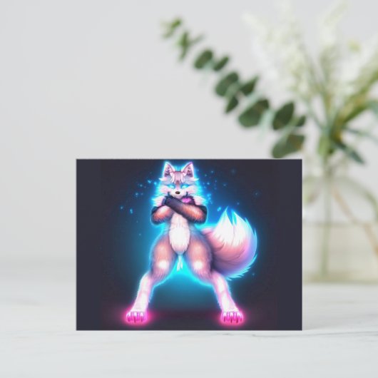 Furry Power Activate Briefkaart (Staand voorkant)
