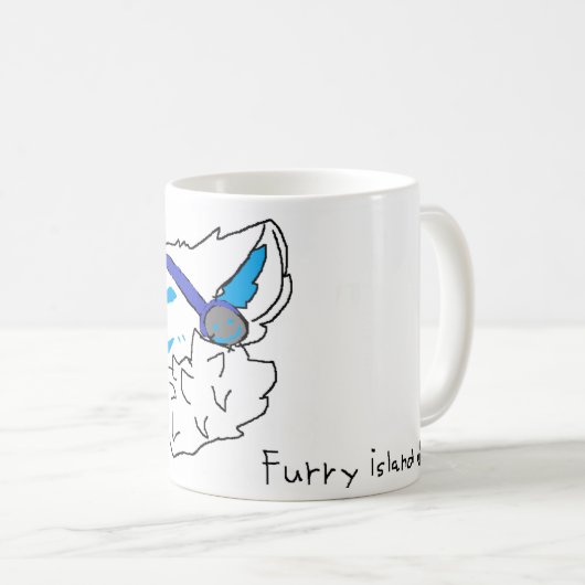 furry protogen mug koffiemok (Voorkant rechts)