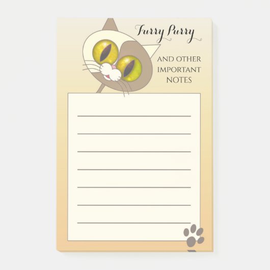 Furry Purry Cute Cat Notes (Voorkant)