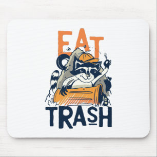 Furry Raccu met Eat Trash Text Muismat