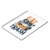 Furry Raccu met Eat Trash Text Notitieboek (Linkerzijde)