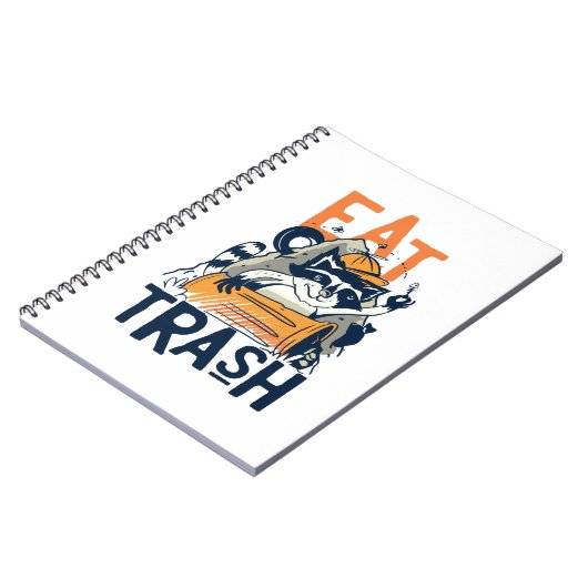 Furry Raccu met Eat Trash Text Notitieboek (Linkerzijde)