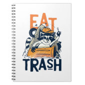 Furry Raccu met Eat Trash Text Notitieboek (Voorkant)