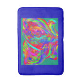 Furry Rainbow Colored Flower Badmat (Voorkant Verticaal)