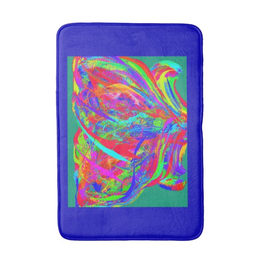 Furry Rainbow Colored Flower Badmat (Voorkant Verticaal)