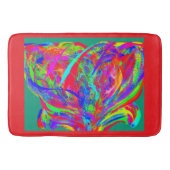 Furry Rainbow Colored Flower Badmat (Voorkant)