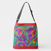 Furry Rainbow Colored Flower Crossbody Tas (Achterkant)