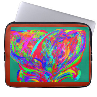 Furry Rainbow Colored Flower Laptop Sleeve