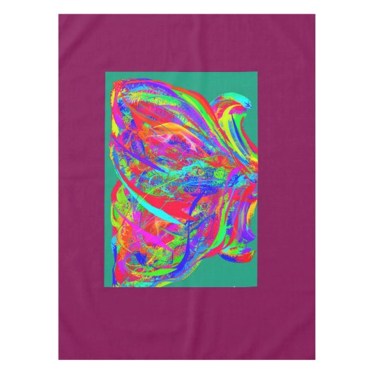 Furry Rainbow Colored Flower Tafelkleed (Voorkant)