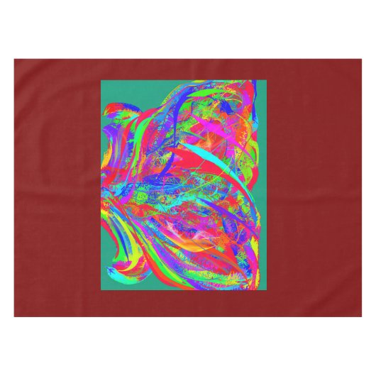 Furry Rainbow Colored Flower Tafelkleed (Voorkant (Horizontaal))