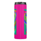 Furry Rainbow Colored Flower Thermal Tumbler Thermosbeker (Achterkant)