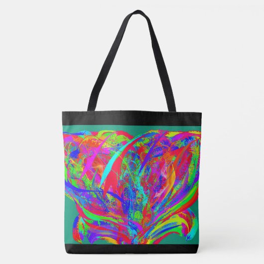 Furry Rainbow Colored Flower Tote Bag (Voorkant)