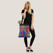 Furry Rainbow Colored Flower Tote Bag (Op model)