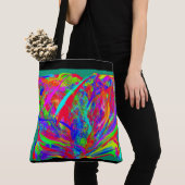 Furry Rainbow Colored Flower Tote Bag (Dichtbij)