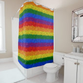 Furry Rainbow Shower-gordijn Douchegordijn (In situ)