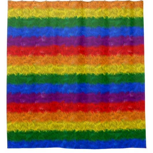Furry Rainbow Shower-gordijn Douchegordijn (Voorkant)