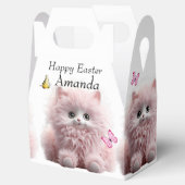 Furry roze kitten & vlinders Pasen Bedankdoosjes (Geopend)