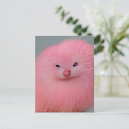 Furry roze ritter briefkaart (Staand voorkant)