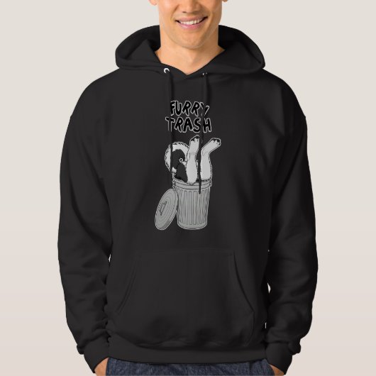 Furry Trash zwart Huskymalamute Hoodie (Voorkant)
