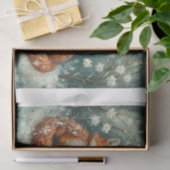 Furry vos familie in besneeuwde kersttijd tissuepapier (Geschenk)