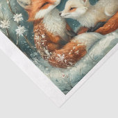 Furry vos familie in besneeuwde kersttijd tissuepapier (Detail)