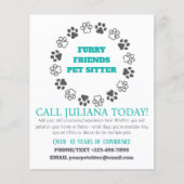 Furry Vrienden Huisdier Sitter Blue Business Flyer (Voorkant)