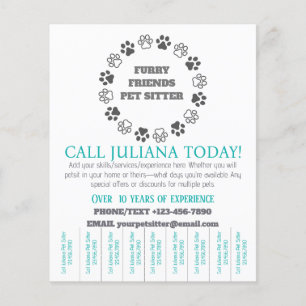 Furry Vrienden Huisdier Sitter Small Business Smal Flyer